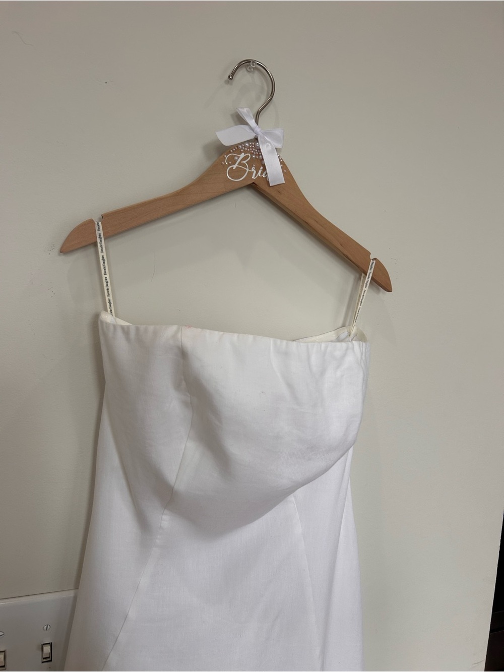Favorite Daughter Strapless White Linen Midi Dress NWT - Picture 4 of 11